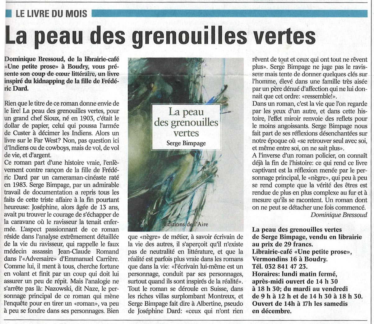 article du littoral region 20 novembre 2015 par Dominique Bressoud